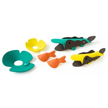 Quut 立體動物系列玩具 鱷魚河流 建立自己的浴缸玩具  1組