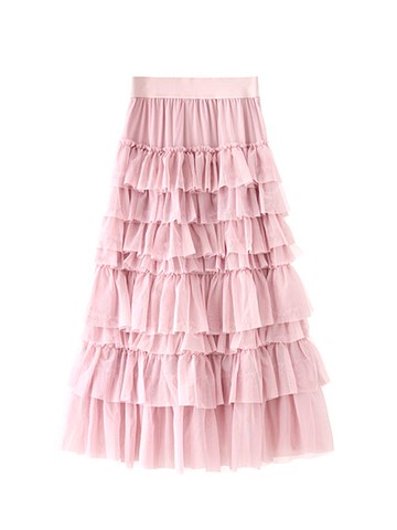 柔軟網紗蛋糕裙(0S000005800) - earth music&ecology