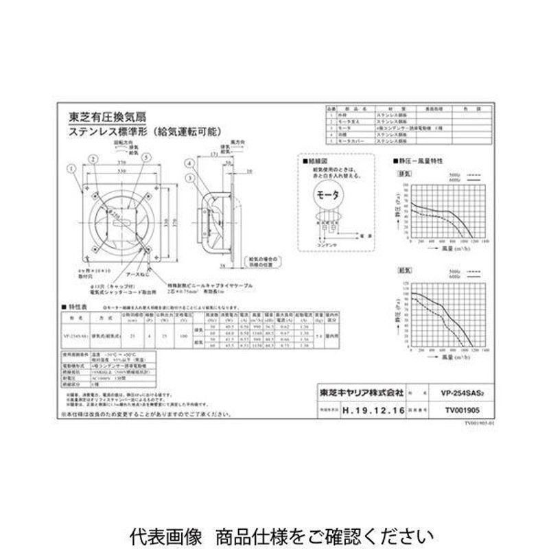 東芝（TOSHIBA） 有圧形25CM単相100V VP-254SAS2 1台（直送品） 通販 LINEポイント最大0.5%GET  LINEショッピング