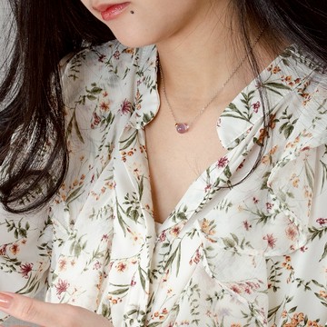 紫水晶鋼珠項鍊｜低敏不鏽鋼項鍊‧助眠能量 (不鏽鋼×天然水晶)