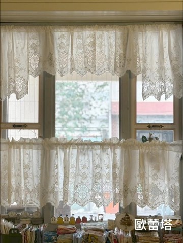 歐蕾塔手做***妹妹頭雙層蕾絲手作短簾