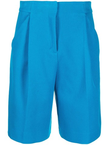 Dorothee Schumacher - pleated twill bermuda shorts - women - Cotton - 1 - Blue