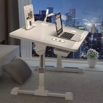 BALF 琦晟傢俱 鋁合金 升降懶人桌 床上折疊桌 電腦桌 2.8kg  60 x 40 x 27~40cm  銀灰色  1個