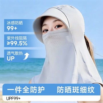 馬尾防曬帽 遮陽帽 防曬帽 防曬面罩 防曬帽套 冰絲防曬帽 脖子防曬 涼感頭套 防曬遮陽帽 頭套 登山帽 面罩 防曬頭套