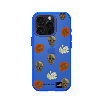 iPhone 16 Pro Clear 激光藍 - Van Gogh Museum - 骸骨與花卉 - 重複圖案