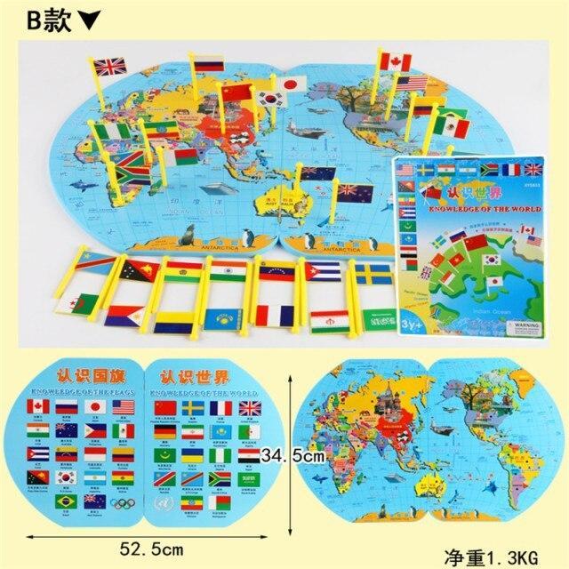 世界地図 モンテッソーリ 地理 国旗 知育玩具 教育 幼児 パズル 赤ちゃん