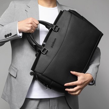 真皮胖胖型多功能商務出差包 輕旅行包