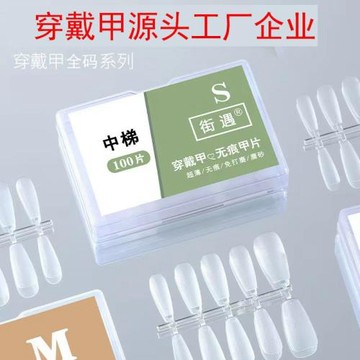 穿戴甲甲片美甲店專用全碼整條超薄無痕磨砂免打磨全貼假指甲貼片