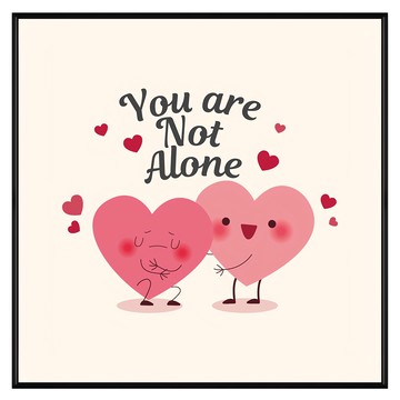 菠蘿選畫所 You are Not Alone 掛畫 - 溫馨居家裝飾  60 x 60cm  黑色