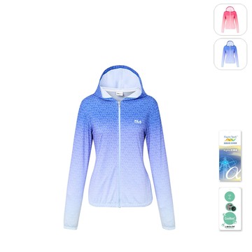【FILA】女性 Golf 高爾夫 吸濕排汗 針織外套-寶藍 5JKZ-2109-BU