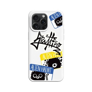 iPhone 15 Pro Max SolidX 白 - Graffiti / 街頭塗鴉 - 外星人出沒