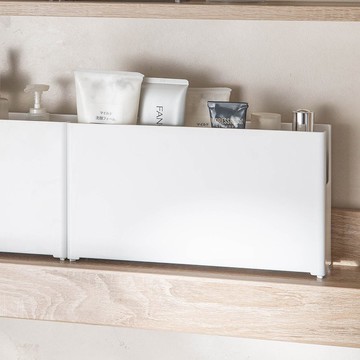 日本霜山 窄型直角無印風U型口分類收納盒-L-3入