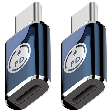 UniSync Apple專用 Type-C轉 Lightning PD35W快充傳輸轉接頭 直頭  黑色  2個  30.5mm