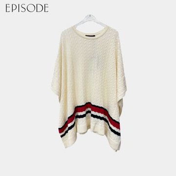 EPISODE - 舒適羊毛慵懶風寬鬆麻花針織斗篷144512