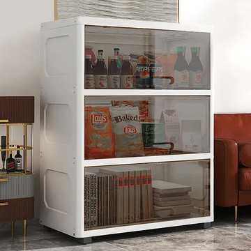 【預購】60大面寬-掀蓋式簡約三層收納櫃 兩色可選 024193 掀蓋式 三層-透白