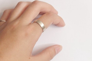 【客製】極簡霧面寬戒 純銀手工戒指 客製化寬度 雷射刻字