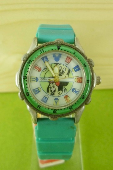 【震撼精品百貨】米奇/米妮_Micky Mouse~手錶-米奇米妮大頭圖案-綠色錶帶