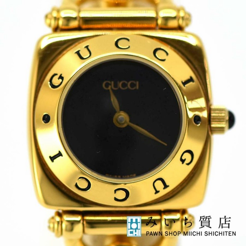 質屋 腕時計 GUCCI グッチ ホースビット 6400L クォーツ ブラック文字  