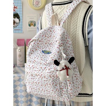 森系碎花復古書包日系ins可愛小清新學生大容量雙肩包少女背包