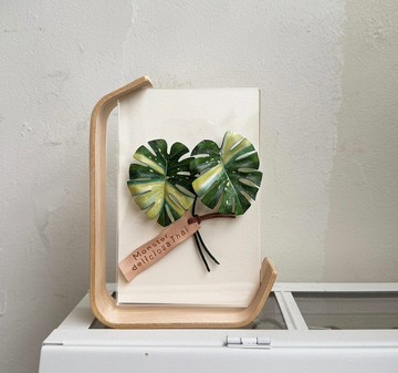 泰斑龜背芋_立體皮革相框 / 送禮