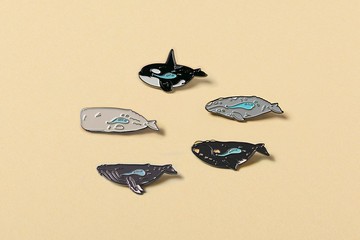 | 淚奔鯨別針 |  整組 (大翅鯨、虎鯨、抹香鯨、露脊鯨、灰鯨)