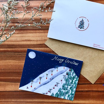 雪坡聖誕卡