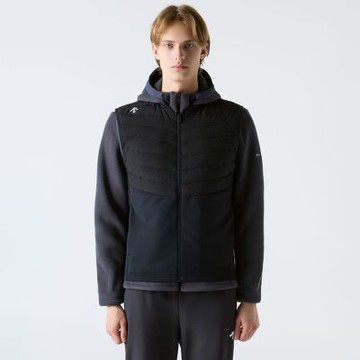 DESCENTE 羽絨背心 男 保暖 ACTION RUN HYBRID VEST 黑 SQ323RDV91-BLK0