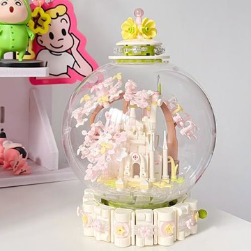 磚也星河游樂園高顏值女生拼裝擺件積木可愛益智玩具生日禮物代發