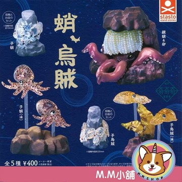 【M.M小舖】『現貨』 stand stones 轉蛋 扭蛋 章魚&烏賊 海洋 生物 公仔 擺設 模型 全5款