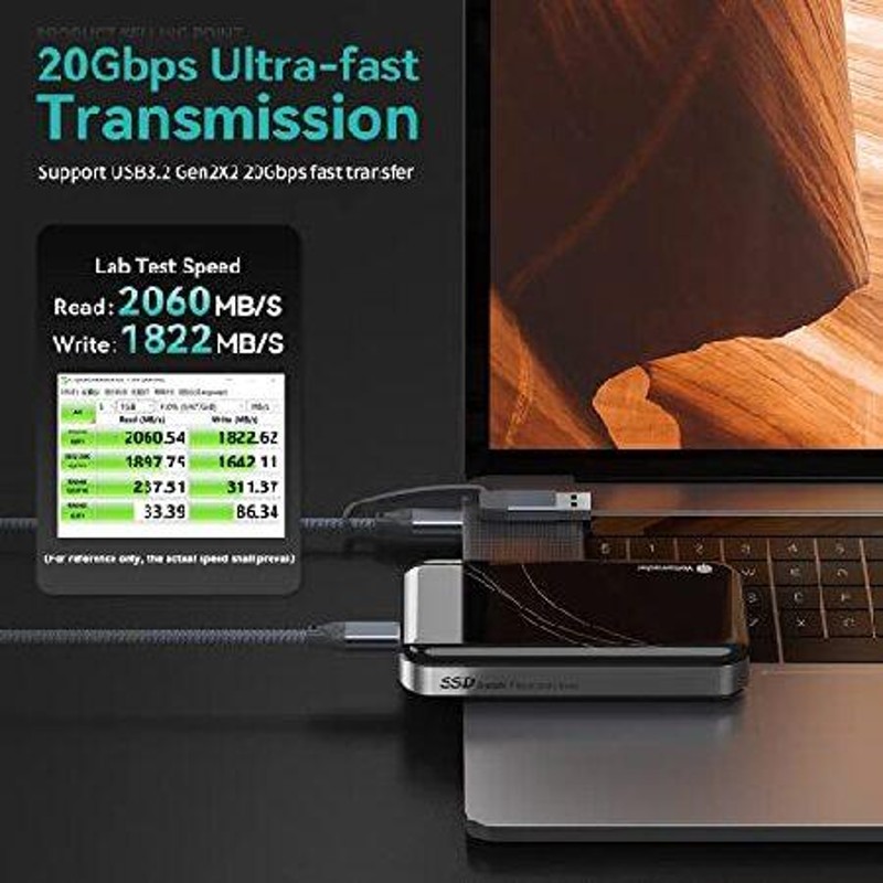 Yottamaster 500GB ポータブルSSD - 最大3150MB/秒 - 外付けNVMe