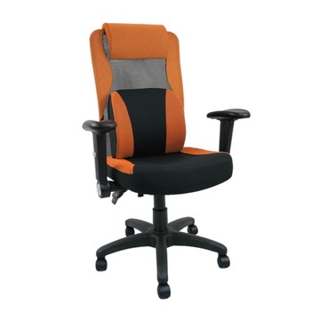 台灣製造 SGS認證 ND-02C-6 透氣辦公椅-橘（62*48*106cm）_廠商直送
