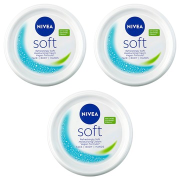 NIVEA 妮維雅 台灣公司貨 輕柔潤膚霜  200ml  3罐