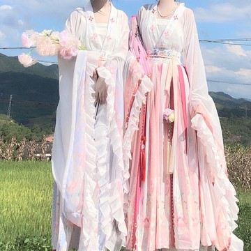 免運 鳳兮閣原創【白茶清歡】漢服女魏晉南北朝大袖襦春秋閨蜜 學生裝