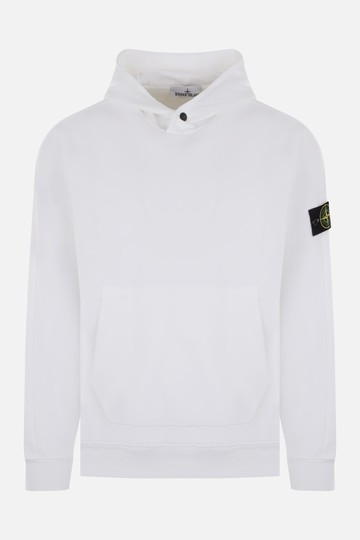 STONE ISLAND jersey hoodie with logo patch Man