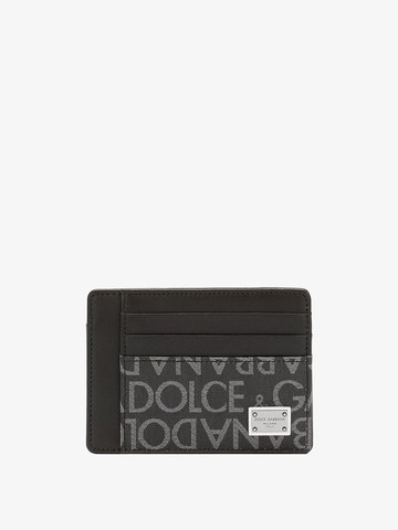 Leather card holder with logo detail - DOLCE & GABBANA - gender_Man