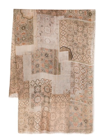 Faliero Sarti - graphic-print frayed scarf - women - Modal/Silk - One Size - Multicolour
