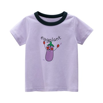 27home - 純棉短袖上衣-eggplant茄子-淺紫色