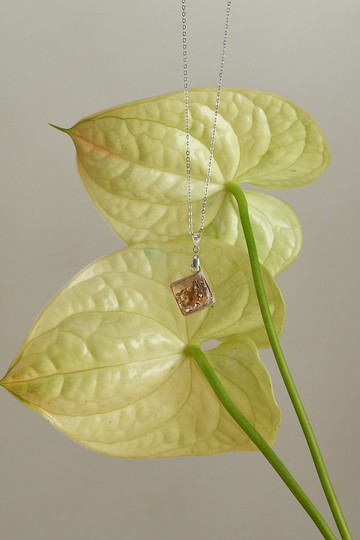 【藏閣】鎏金-日本滴膠項鍊、925純銀、獨一無二