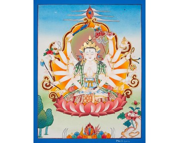 手工製作准提唐卡——力量與保護的真實女神象徵