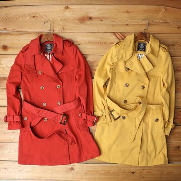 外貿尾單春季復古中長款通勤風衣