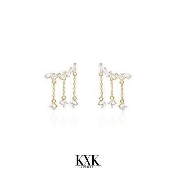 鋯石星星流蘇耳釘女新款潮小眾設計感高級耳飾超仙氣質耳環