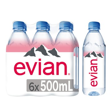 evian 【依雲公司貨】天然礦泉水(500ml/6入/收縮膜)