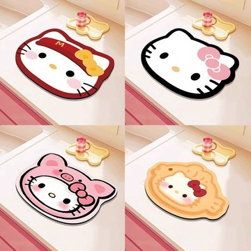 kitty桌墊🎀 廚房臺面瀝水吸水墊硅藻泥餐墊防滑速干碗碟餐桌墊杯墊桌面墊 廚房瀝水 廚房瀝水墊 廚房吸水墊 可愛桌墊