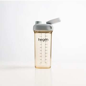hegen金色奇蹟ppsu多功能方圓型寬口水瓶 2.0 330ml-霧灰
