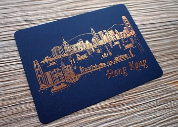 香港燙金明信片-黑夜