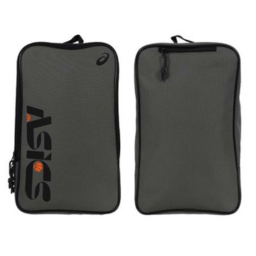 ASICS 鞋袋 台灣製-鞋帶 裝備袋 手提 手拿 3033C343-020 灰黑橘