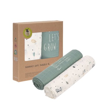 德國 LASSIG 超柔手感竹纖維嬰兒包巾毯2入-(探險花園)★衛立兒生活館★