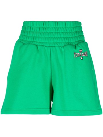 Chiara Ferragni - elasticated-waistband cotton shorts - women - Cotton - S - Green