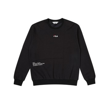 FILA #復古飛馳 中性長袖圓領T恤-黑色 1TEZ-5404-BK