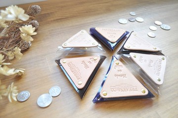 清除硬幣盒 真皮和黃銅配件 　海軍藍色 Freaks&co.